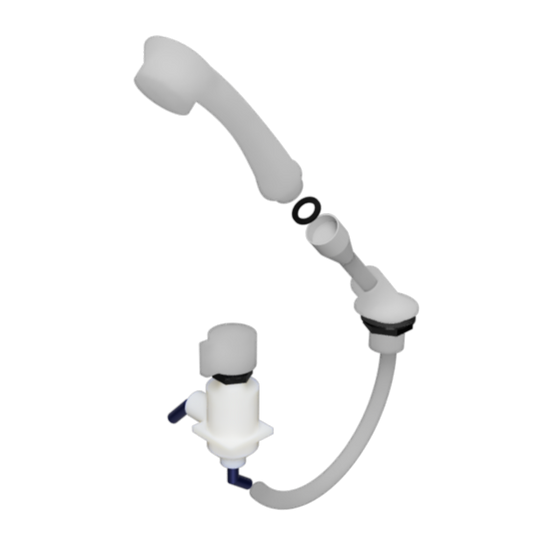 Duschset mit Schlauch, Brause und Untertischhahn